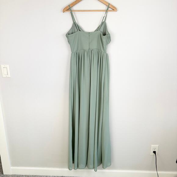 Lulus Kaylin Sage Pleated Lace Maxi Dress - Picture 7 of 11